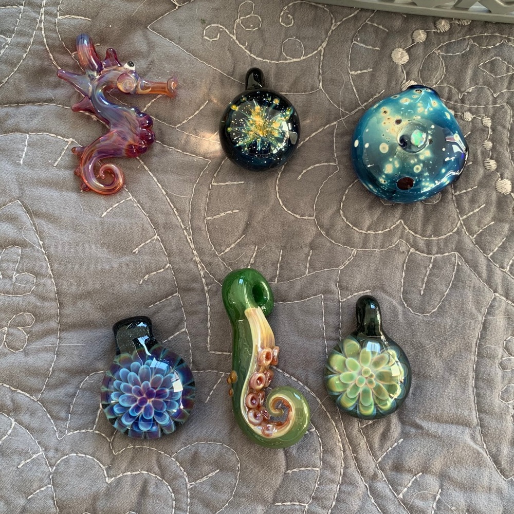 Glass blown pendants